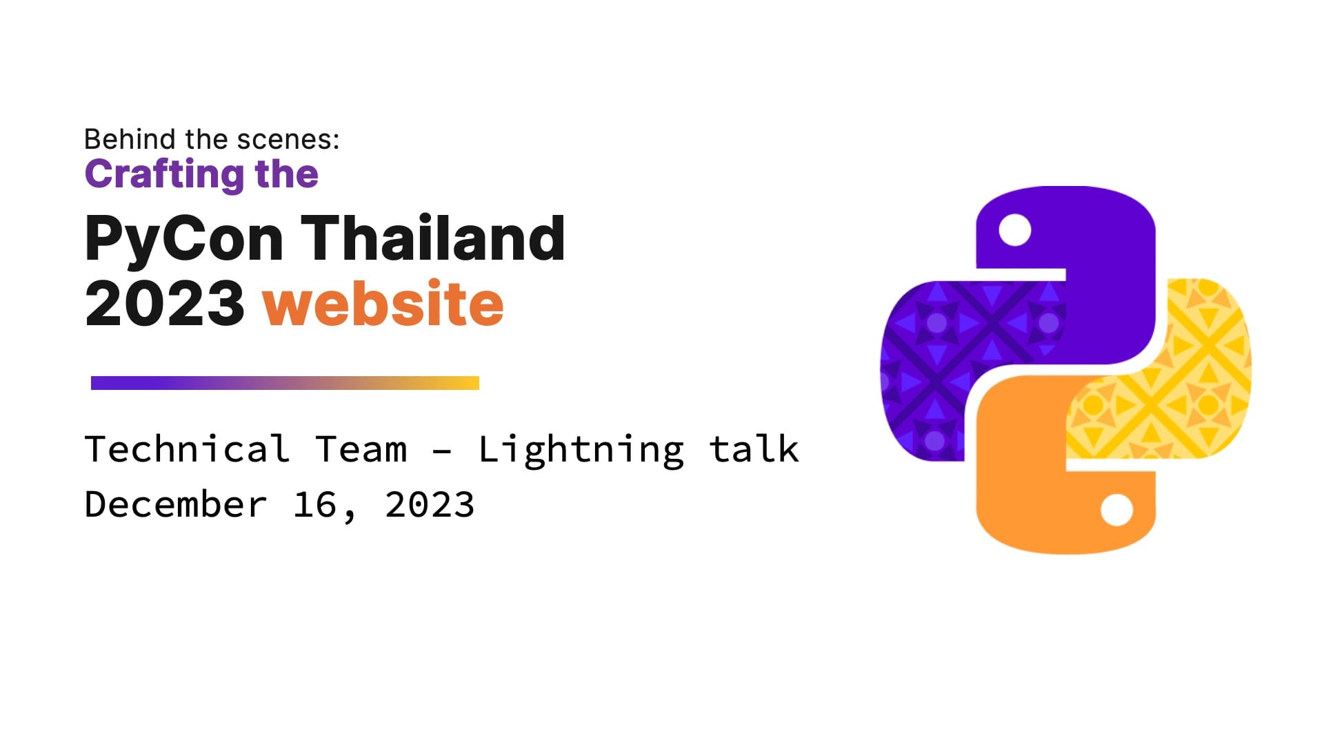 PyConTH 2023 - Slide intro